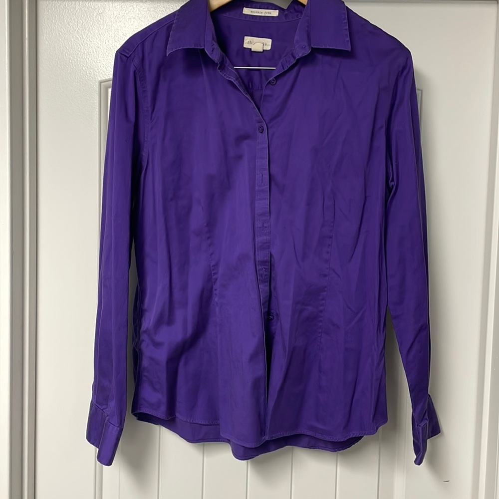 Purple button down dress shirt, xl